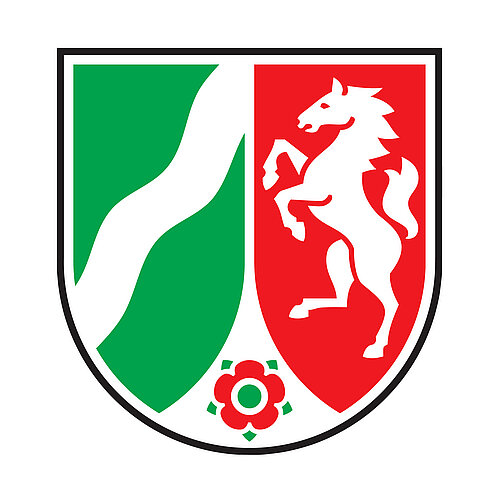 Das Wappen von dem Bundesland Nordrhein-Westfalen.