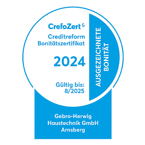 GEBRO HERWIG erneut mit dem CrefoZert der Creditreform ausgezeichnet