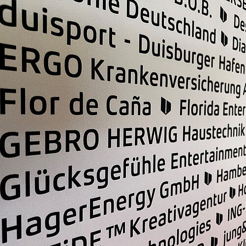 German Brand Award 2024 Verleihung Wand mit Gewinnernamen