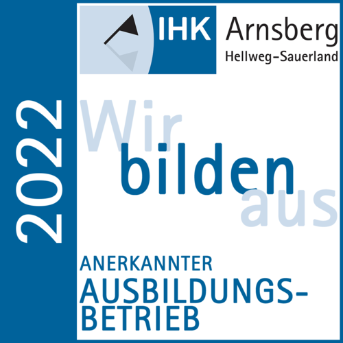 Logo anerkannter Ausbildungsbetrieb IHK 2022
